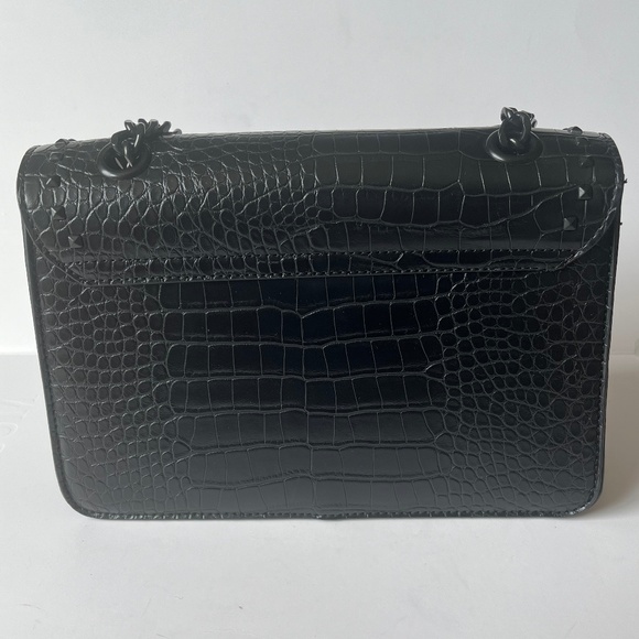 Badgley mischka Belle Studded Biker Reptile Crossbody Chain Shoulder Bag Purse - Picture 4 of 12